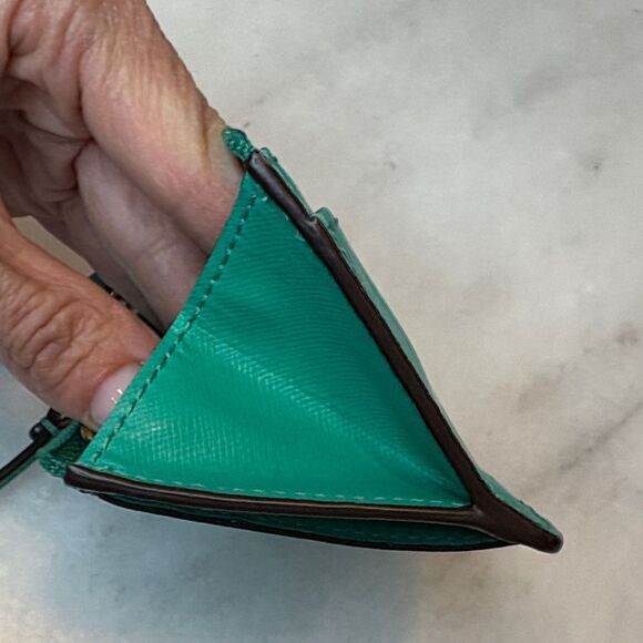 Coach Saffiano Leather Card Holder Key Chain Wallet - Picture 12 of 16